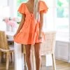 HAZEL & OLIVE A Sunrise Moment Mini Dress - Orange -HAZEL & OLIVE shop hazel olive a sunrise moment mini dress orange 37467614642370