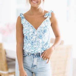 HAZEL & OLIVE About Town Bodysuit - Blue