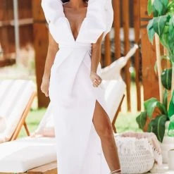 HAZEL & OLIVE Alexis' Dynasty Dress - Ivory White