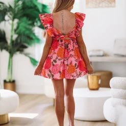 HAZEL & OLIVE Bayside Brunching Mini Dress - Pink -HAZEL & OLIVE shop hazel olive bayside brunching mini dress pink 37572043178178