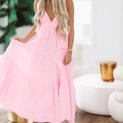 HAZEL & OLIVE Besties Bridal Brunch Maxi Dress - Pink -HAZEL & OLIVE shop hazel olive besties bridal brunch maxi dress pink 36486835404994