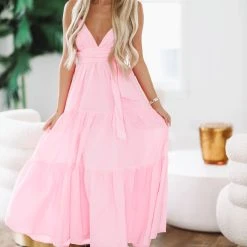 HAZEL & OLIVE Besties Bridal Brunch Maxi Dress - Pink