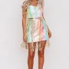 HAZEL & OLIVE Bold Moves Sequin Mini Dress - Pink, Orange, Lime, Turquoise -HAZEL & OLIVE shop hazel olive bold moves sequin mini dress pink orange lime turquoise 35986192531650