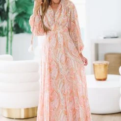 HAZEL & OLIVE Chasing Dawn Maxi Dress - Pink -HAZEL & OLIVE shop hazel olive chasing dawn maxi dress pink 37248576454850