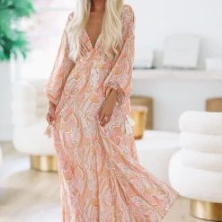 HAZEL & OLIVE Chasing Dawn Maxi Dress - Pink