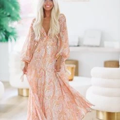 HAZEL & OLIVE Chasing Dawn Maxi Dress - Pink -HAZEL & OLIVE shop hazel olive chasing dawn maxi dress pink 37269631336642