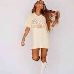 HAZEL & OLIVE Coors Banquet Graphic Tee / T-shirt Dress - Muted Yellow 5 HAZEL & OLIVE Coors Banquet Graphic Tee / T-shirt Dress - Muted Yellow -HAZEL & OLIVE shop hazel olive coors banquet graphic tee t shirt dress muted yellow 34716919431362