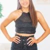 HAZEL & OLIVE Crochet Crop Top - Black -HAZEL & OLIVE shop hazel olive crochet crop top black 36986150551746