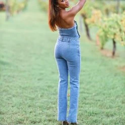 HAZEL & OLIVE Denim In Love Jumpsuit - Medium Wash -HAZEL & OLIVE shop hazel olive denim in love jumpsuit medium wash 34881938653378 scaled