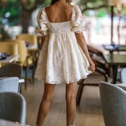 HAZEL & OLIVE Diva Rose Mini Dress - Cream -HAZEL & OLIVE shop hazel olive diva rose mini dress cream 37562956841154