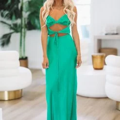 HAZEL & OLIVE Dress It Well Maxi Gown Dress - Green -HAZEL & OLIVE shop hazel olive dress it well maxi gown dress green 37375624642754