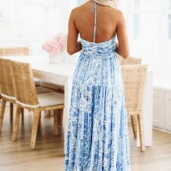 HAZEL & OLIVE Easy Breezy Baby Maxi Dress - Blue And White -HAZEL & OLIVE shop hazel olive easy breezy baby maxi dress blue and white 37386873602242