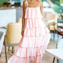 HAZEL & OLIVE Effortlessly Endearing Maxi Dress - Blush Pink