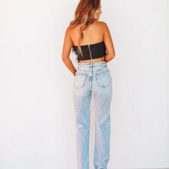 HAZEL & OLIVE Feather Crop Top - Black -HAZEL & OLIVE shop hazel olive feather crop top black 35381009121474