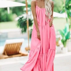 HAZEL & OLIVE Feels Like Sunshine Maxi Dress - Pink