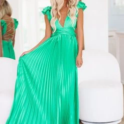 HAZEL & OLIVE For Keeps Maxi Gown - Green