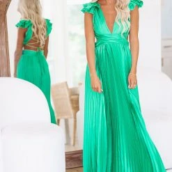 HAZEL & OLIVE For Keeps Maxi Gown - Green -HAZEL & OLIVE shop hazel olive for keeps maxi gown green 37375609176258