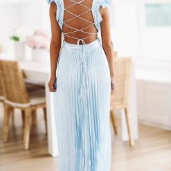 HAZEL & OLIVE For Keeps Maxi Gown - Light Blue -HAZEL & OLIVE shop hazel olive for keeps maxi gown light blue 37504177766594