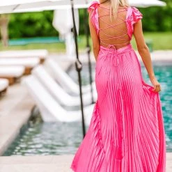 HAZEL & OLIVE For Keeps Maxi Gown - Pink -HAZEL & OLIVE shop hazel olive for keeps maxi gown pink 37240296734914