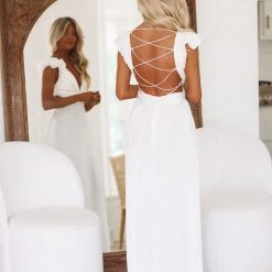 HAZEL & OLIVE For Keeps Maxi Gown - White -HAZEL & OLIVE shop hazel olive for keeps maxi gown white 37375615107266