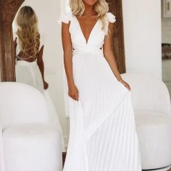 HAZEL & OLIVE For Keeps Maxi Gown - White -HAZEL & OLIVE shop hazel olive for keeps maxi gown white 37375615402178