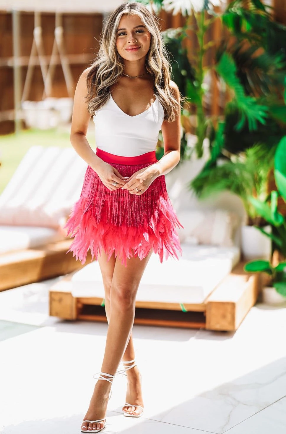 Ft. Worth State of Mind Feather Skirt - Pink HAZEL & OLIVE Ft. Worth State Of Mind Feather Skirt - Pink -HAZEL & OLIVE shop hazel olive ft worth state of mind skirt pink 33692941615298