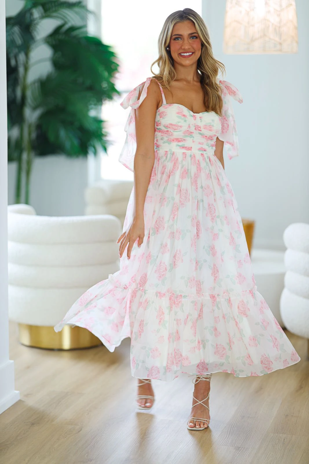 Girly and Chic Maxi Dress - Ivory and Pink HAZEL & OLIVE Girly And Chic Maxi Dress - Ivory And Pink -HAZEL & OLIVE shop hazel olive girly and chic maxi dress ivory and pink 37066739843266