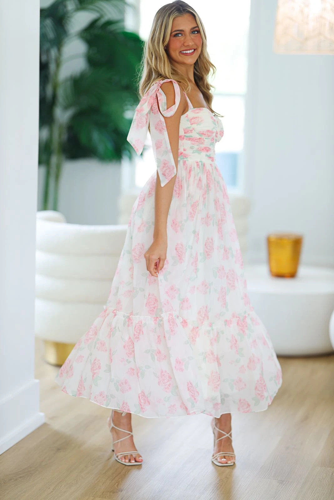 Girly and Chic Maxi Dress - Ivory and Pink HAZEL & OLIVE Girly And Chic Maxi Dress - Ivory And Pink -HAZEL & OLIVE shop hazel olive girly and chic maxi dress ivory and pink 37066739941570