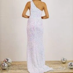 HAZEL & OLIVE Giving Glam Evening Dress - Sparkly White -HAZEL & OLIVE shop hazel olive giving glam evening dress sparkly white 36038088327362