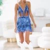 HAZEL & OLIVE Have Fun Sequin Fringe Crop Top And Skirt Set - Blue -HAZEL & OLIVE shop hazel olive have fun sequin fringe crop top and skirt set blue 37424808067266