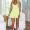 HAZEL & OLIVE Head Over Heels Mini Romper Dress - Lime Green -HAZEL & OLIVE shop hazel olive head over heels mini romper dress lime green 37386795286722