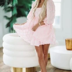 HAZEL & OLIVE Hearts Desire Babydoll Mini Dress - Pink -HAZEL & OLIVE shop hazel olive hearts desire babydoll mini dress pink 36480419463362