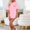 HAZEL & OLIVE Here Comes The Sun T-Shirt Dress - Neon Pink -HAZEL & OLIVE shop hazel olive here comes the sun t shirt dress neon pink 37369371918530