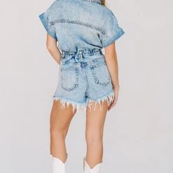 HAZEL & OLIVE Just So You Know Denim Romper - Blue Acid Washed 7 HAZEL & OLIVE Just So You Know Denim Romper - Blue Acid Washed -HAZEL & OLIVE shop hazel olive just so you know denim romper acid washed 34717690134722