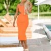 HAZEL & OLIVE Need Your Loving Knit Midi Dress - Orange -HAZEL & OLIVE shop hazel olive need your loving knit midi dress orange 37534184505538