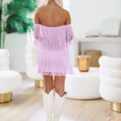 HAZEL & OLIVE New Release Fringe Dress - Purple -HAZEL & OLIVE shop hazel olive new release fringe dress purple 37219005006018