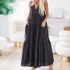 HAZEL & OLIVE Olivia Maxi Dress - Black -HAZEL & OLIVE shop hazel olive olivia maxi dress black 37276238545090