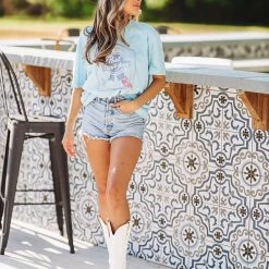 HAZEL & OLIVE Pabst Blue Ribbon Beer Graphic Tee / T Shirt Dress - Light Blue 4 HAZEL & OLIVE Pabst Blue Ribbon Beer Graphic Tee / T Shirt Dress - Light Blue -HAZEL & OLIVE shop hazel olive pabst blue ribbon beer graphic tee t shirt dress light blue 34611655442626