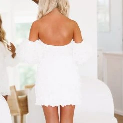 HAZEL & OLIVE Perfection Cocktail Mini Dress - White -HAZEL & OLIVE shop hazel olive perfection cocktail mini dress white 37375644860610