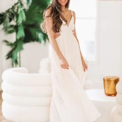 HAZEL & OLIVE Private Island Maxi Dress - Cream -HAZEL & OLIVE shop hazel olive private island maxi dress cream 36480421822658