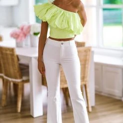 HAZEL & OLIVE Ready Or Not Crop Wide Leg High Waist Jeans - Off White -HAZEL & OLIVE shop hazel olive ready or not crop wide leg high waist jeans off white 37517854802114
