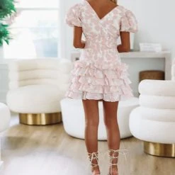 HAZEL & OLIVE Really Pretty Floral Mini Dress - Pink -HAZEL & OLIVE shop hazel olive really pretty floral mini dress pink 37387361648834