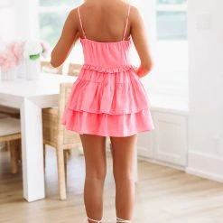 HAZEL & OLIVE Rosealicious Mini Romper Dress - Pink -HAZEL & OLIVE shop hazel olive rosealicious mini romper dress pink 37387365122242