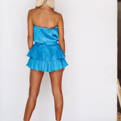 HAZEL & OLIVE South Of The City Romper Dress - Blue -HAZEL & OLIVE shop hazel olive south of the city romper dress blue 36651344658626