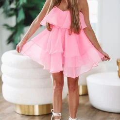 HAZEL & OLIVE Steal You Away Mini Cocktail Dress - Pink -HAZEL & OLIVE shop hazel olive steal you away mini cocktail dress pink 36262649921730