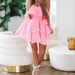 HAZEL & OLIVE Steal You Away Mini Cocktail Dress - Pink -HAZEL & OLIVE shop hazel olive steal you away mini cocktail dress pink 36262649987266