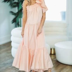 HAZEL & OLIVE Sweet As A Peach Maxi Dress - Light Pink -HAZEL & OLIVE shop hazel olive sweet as a peach maxi dress peach 36353393885378