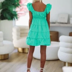 HAZEL & OLIVE Tell Me About It Dress - Green -HAZEL & OLIVE shop hazel olive tell me about it dress green 37232483795138