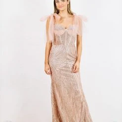 HAZEL & OLIVE The Golden Hour Evening Gown Dress - Rose Gold 4 HAZEL & OLIVE The Golden Hour Evening Gown Dress - Rose Gold -HAZEL & OLIVE shop hazel olive the golden hour evening gown dress rose gold 36038121193666