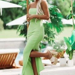 HAZEL & OLIVE Tube Maxi Dress - Green
